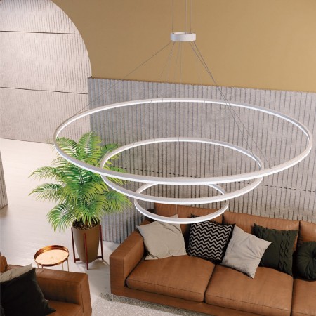Pendant lamp Redo Orbit, metal, sand white, LED, 186W, 14801 lumens, neutral white 4000K