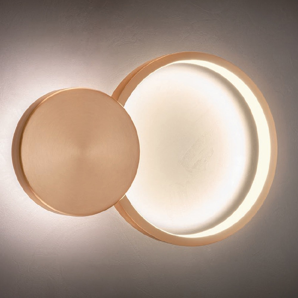 Wall lamp Redo Cronos, metal, bronze, dimmable, LED, 29W, 1372 lumens, warm white 3000K, H.39 cm