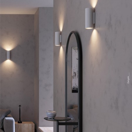 Wall lamp Redo Delphi, metal, sand white, 2XGU10, H.18 cm