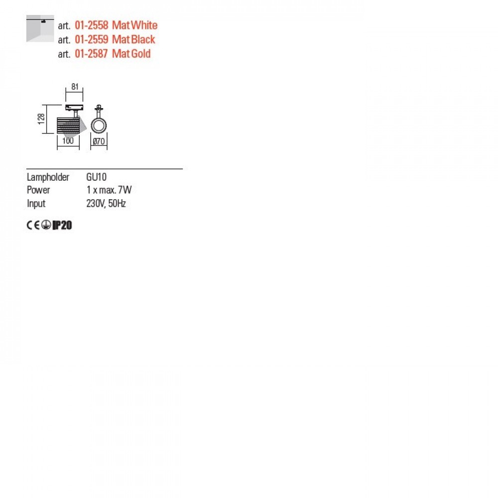 Projector for track Redo Delphi, metal, sand black, 1XGU10, H.13 cm