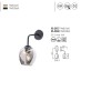 Wall lamp Smarter Pierce, metal, glass, matt black, 1XE27, H.36 cm