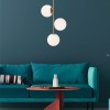 Suspension Smarter Niva, metal, matte gold, glass, 3xE14, L.33 cm