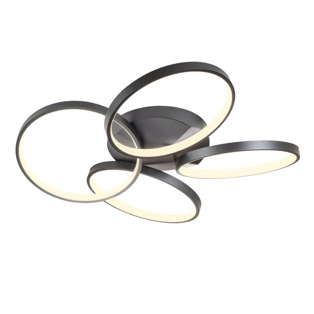 Ceiling lamp Redo Espiral, metal, sand black, dimmable, LED, 72W, 4380 lumens, warm white 3000K. D.80 cm