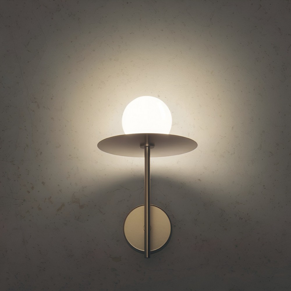 Wall lamp Redo Plato, metal, glass, gold, 1XG9, H.32 cm