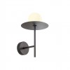 Wall lamp Redo Plato, metal, glass, sand black, 1XG9, H.32 cm