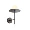 Wall lamp Redo Plato, metal, glass, sand black, 1XG9, H.32 cm