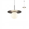Suspension Redo Plato, metal, glass, sand black, 1XE27, D.40 cm