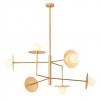 Pendant lamp Redo Plato, metal, glass, gold, 6XG9, L.94 cm