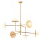 Pendant lamp Redo Plato, metal, glass, gold, 6XG9, L.94 cm