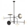 Pendant lamp Redo Plato, metal, glass, sand black, 6XG9, L.94 cm