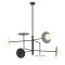 Pendant lamp Redo Plato, metal, glass, sand black, 6XG9, L.94 cm