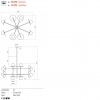 Pendant lamp Redo Plato, metal, glass, sand black, 8XG9, L.100 cm