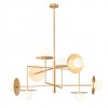 Pendant lamp Redo Plato, metal, glass, gold, 8XG9, L.100 cm