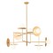 Pendant lamp Redo Plato, metal, glass, gold, 8XG9, L.100 cm