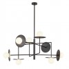 Pendant lamp Redo Plato, metal, glass, sand black, 8XG9, L.100 cm