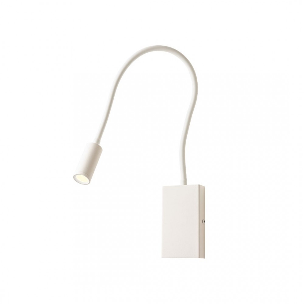 Wall lamp Redo Wallie, metal, matt white, LED, 3W, 135 lumens, warm white 3000K, L.50 cm