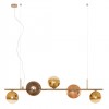 Suspension Redo Roy, metal, glass, gradient gold/gradient coffee, 5XG9, L.118 cm