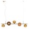 Suspension Redo Roy, metal, glass, gradient gold/gradient coffee, 5XG9, L.118 cm