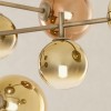 Pendant lamp Redo Roy, metal, glass, gradient gold/gradient coffee, 6XG9, L.75 cm