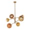 Pendant lamp Redo Roy, metal, glass, gradient gold/gradient coffee, 6XG9, L.75 cm