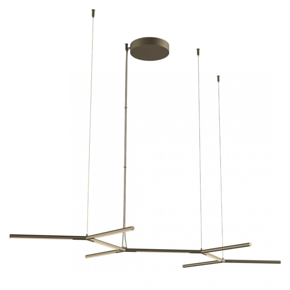 Suspension Redo Stick, metal, matt brass, dimmable, LED, 65W, 4253 lumens, warm white 3000K, L.139 cm