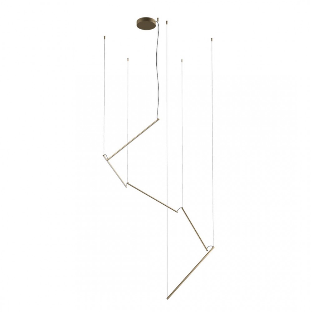 Suspension Redo Stick, metal, matt brass, dimmable, LED, 48W, 3252 lumens, warm white 3000K, L.429 cm