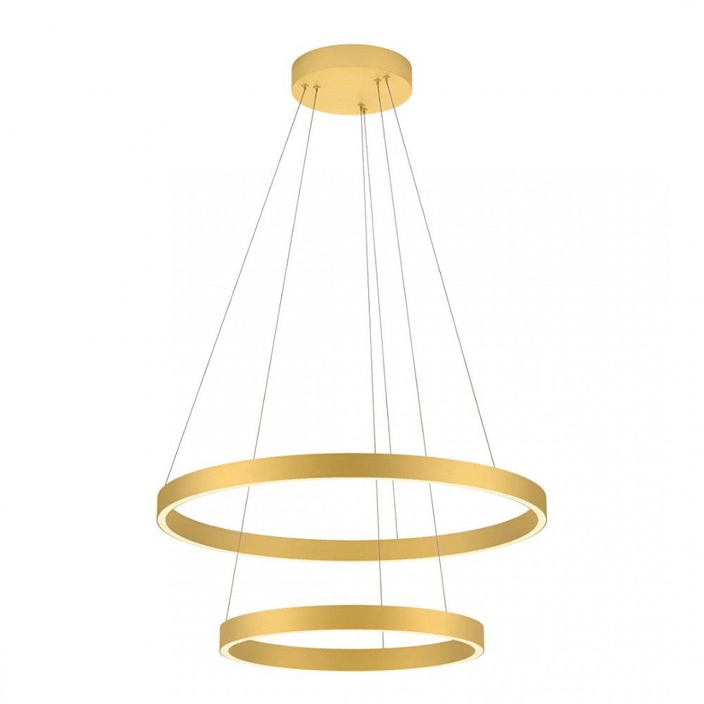 Suspension Redo Febe, metal, matt gold, dimmable, LED, 62W, 4216 lumens, neutral white 4000K, D.60 cm