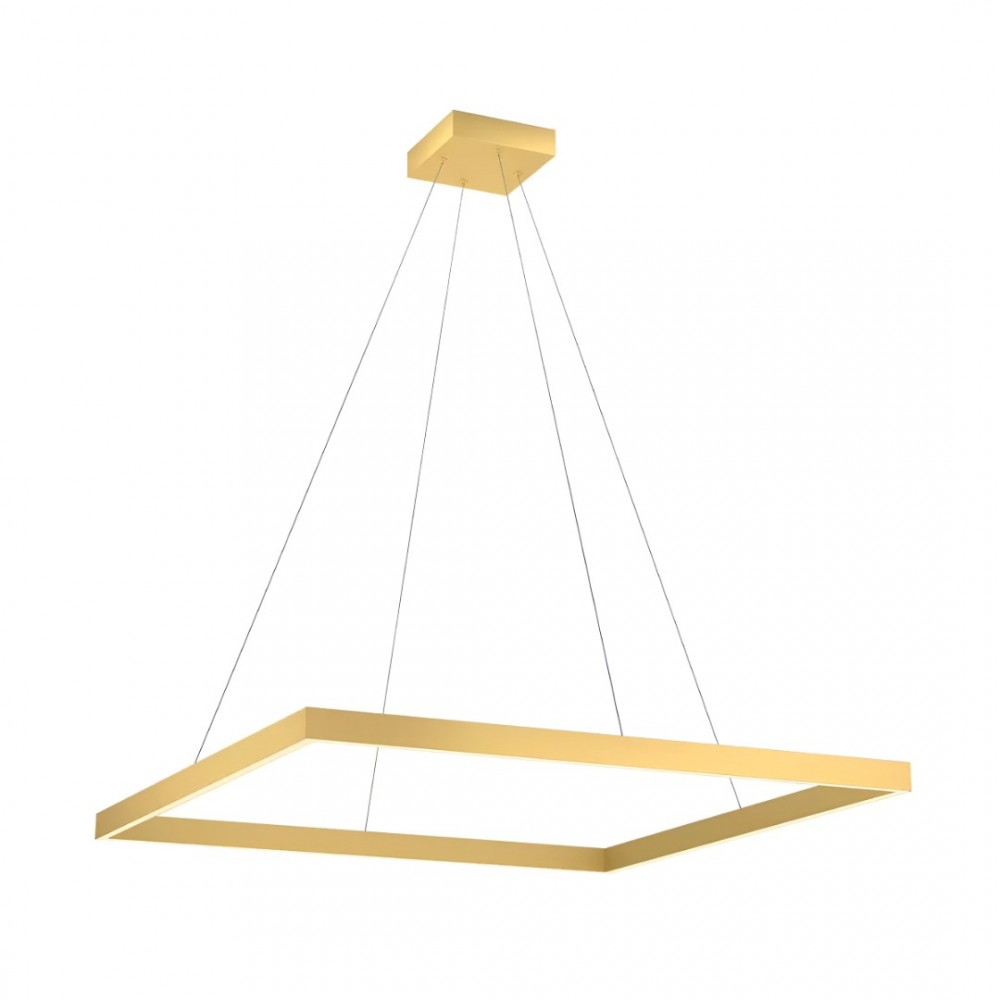 Suspension Redo Febe, metal, matt gold, dimmable, LED, 50W, 3250 lumens, warm white 3000K, L.80 cm