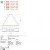 Suspension Redo Febe, metal, matt gold, dimmable, LED, 50W, 3250 lumens, warm white 3000K, L.120 cm