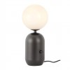 Table lamp Redo Helios, metal, glass, matt black, 1XE27, H.40 cm