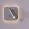 Wall lamp Redo Quda, metal, satin nickel, LED, 6W+3W, 465 lumens, warm white 3000K, H.13 cm