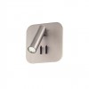 Wall lamp Redo Quda, metal, satin nickel, LED, 6W+3W, 465 lumens, warm white 3000K, H.13 cm