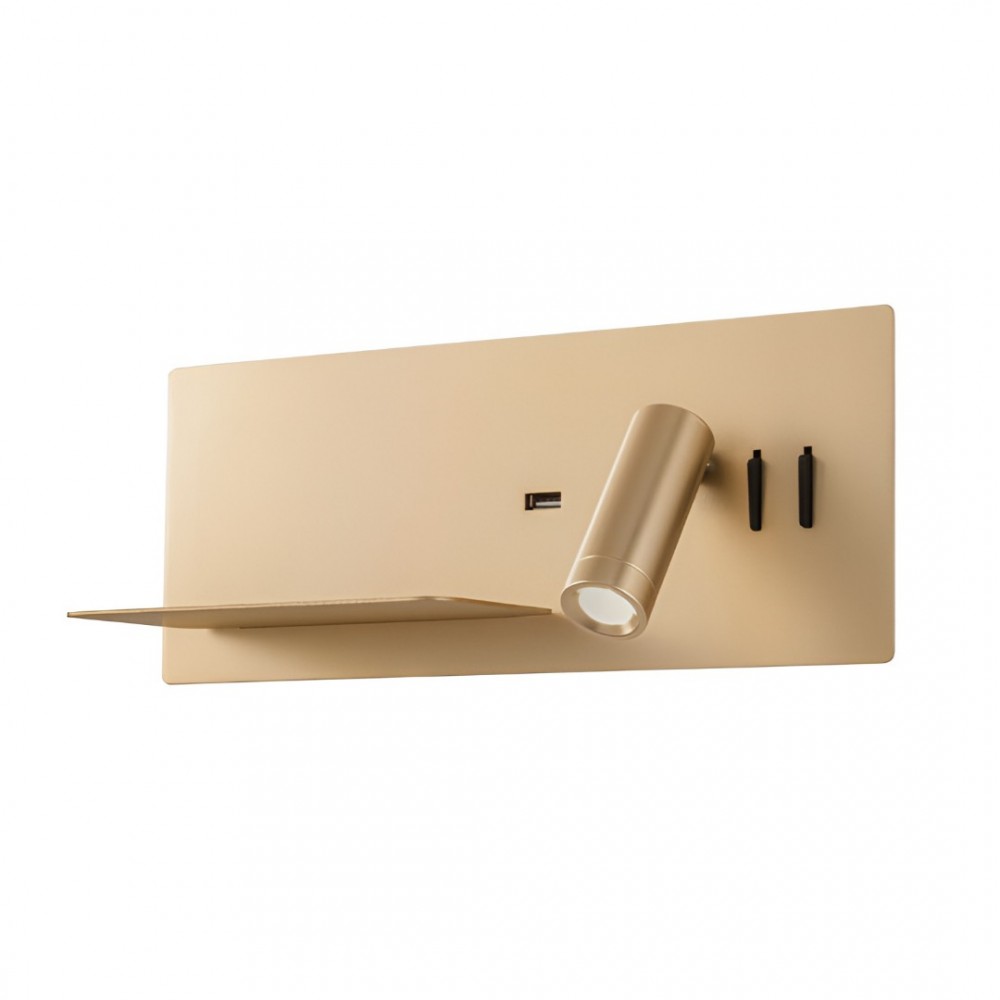 Wall lamp Redo Brook, metal, matt gold, LED, 8W+3W, 868 lumens, warm white 3000K, L.30 cm