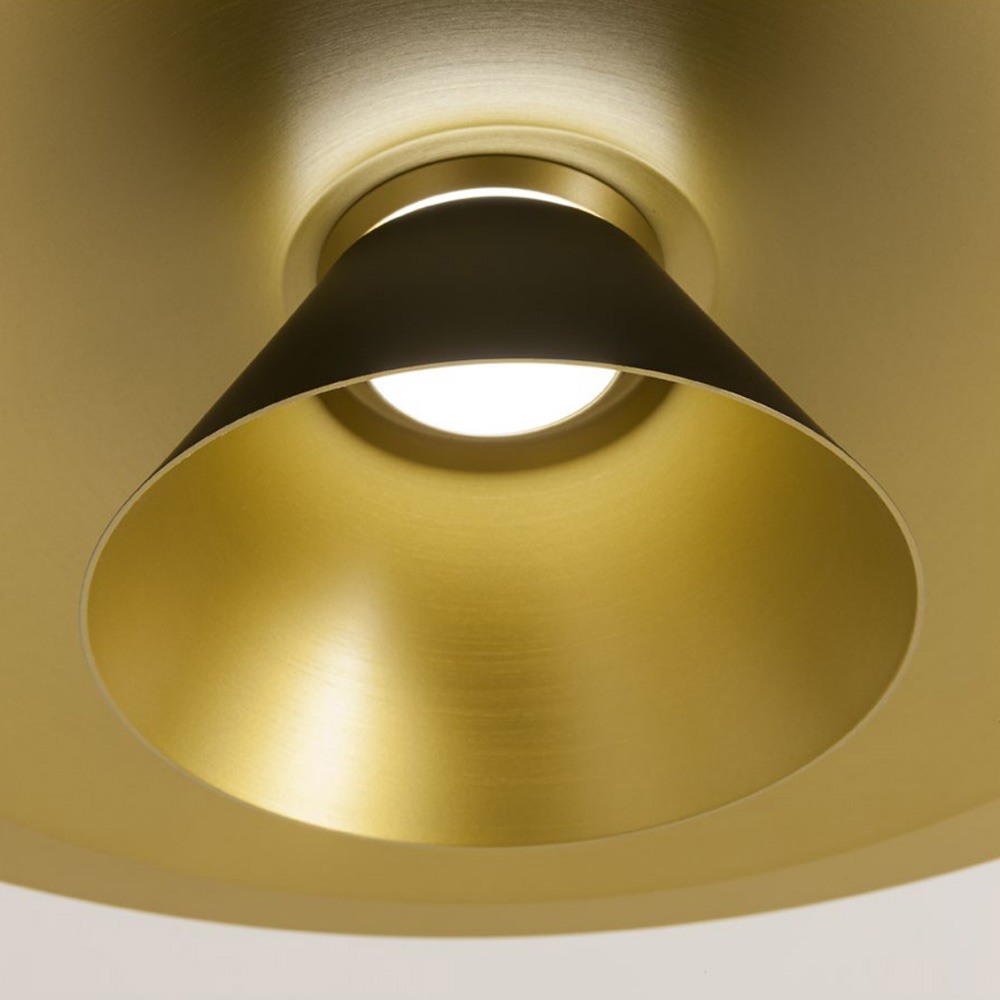 Suspension Redo Fargo, metal, matt black/matt gold, LED, 16,5W, 910 lumens, warm white 3000K, D.50 cm