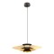 Suspension Redo Fargo, metal, matt black/matt gold, LED, 16,5W, 910 lumens, warm white 3000K, D.50 cm