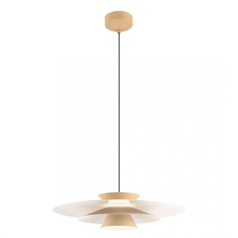 Suspension Redo Fargo, metal, matt beige/matt white, LED, 16,5W, 910 lumens, warm white 3000K, D.50 cm
