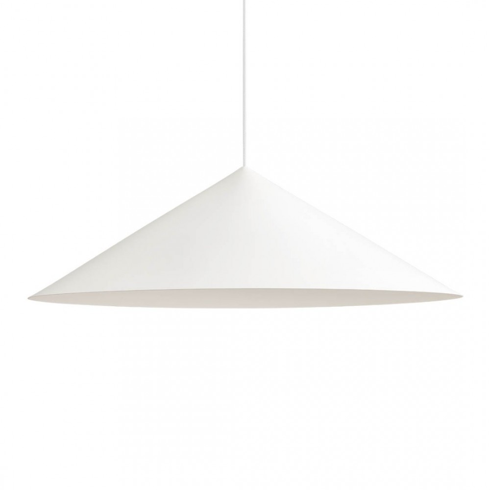Suspension Redo Konos, metal, matt white, 1XE27, D.75 cm