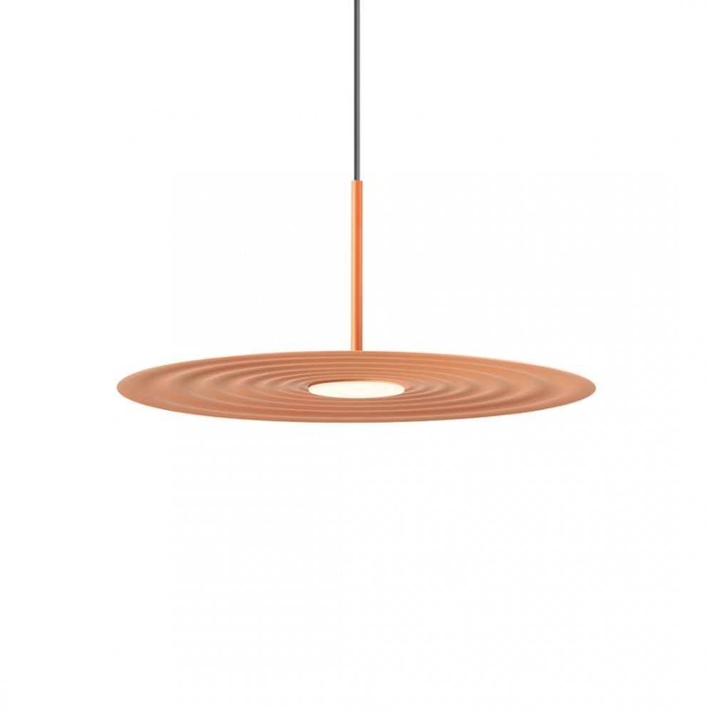 Suspension Redo Lake, metal, matt auburn, LED, 13W, 723 lumens, warm white 3000K, D.50 cm
