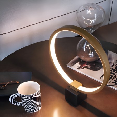 Table lamp Smarter Ado, metal, matt gold/black, LED, 12W, 650 lumens, warm white 3000K, H.37 cm