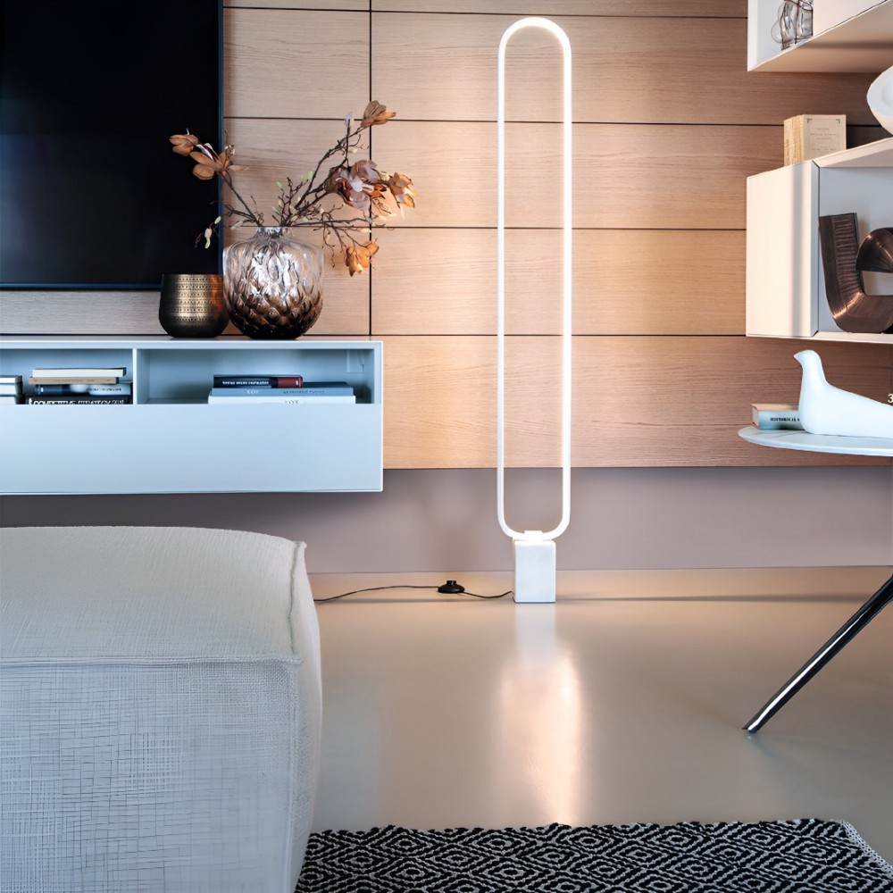 Floor lamp Smarter Ado, metal, sand white, dimmable, LED, 24W, 1200 lumens, warm white 3000K, H.149 cm
