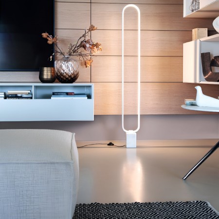 Floor lamp Smarter Ado, metal, sand white, dimmable, LED, 24W, 1200 lumens, warm white 3000K, H.149 cm