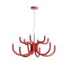 Chandelier Redo Luxor, metal, glossy red, dimmable, LED, 54W, 4605 lumens, warm white 3000K, D.75 cm