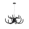 Chandelier Redo Luxor, metal, glossy black, dimmable, LED, 54W, 4605 lumens, warm white 3000K, D.75 cm