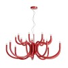 Chandelier Redo Luxor, metal, glossy red, dimmable, LED, 81W, 6083 lumens, warm white 3000K, D.96 cm