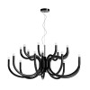 Chandelier Redo Luxor, metal, glossy black, dimmable, LED, 81W, 6083 lumens, warm white 3000K, D.96 cm