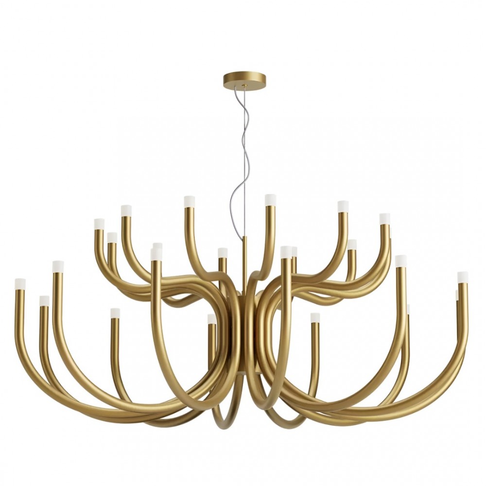 Chandelier Redo Luxor, metal, matt gold, dimmable, LED, 108W, 8132 lumens, warm white 3000K, D.125 cm