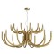 Chandelier Redo Luxor, metal, matt gold, dimmable, LED, 108W, 8132 lumens, warm white 3000K, D.125 cm