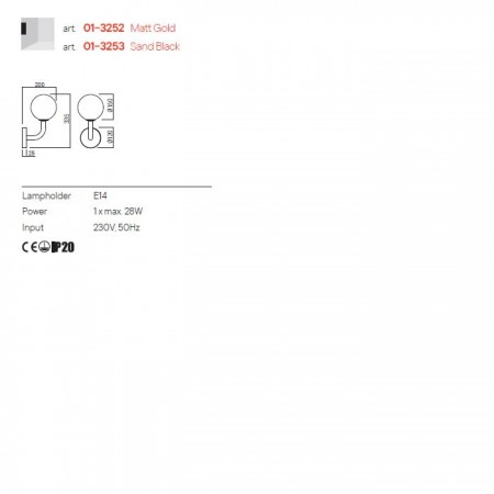 Wall lamp Redo Confusio, metal, sand black, 1XE14, H.33 cm