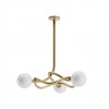 Suspension Redo Confusio, metal, glass, matt gold, 3XE14, D.76 cm