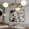 Suspension Redo Confusio, metal, glass, matt gold, 3XE14, D.76 cm
